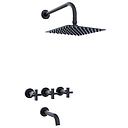 GRIFERÍA DUCHA BICOMANDO CON TRANSFERENCIA LOOK CRUZ NEGRO - HIDROMET - 10 AÑOS DE GARANTÍA [31103NEGR]