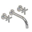 GRIFERÍA LAVATORIO DE PARED BICOMANDO SUN CRUZ CROMO - HIDROMET - 10 AÑOS DE GARANTÍA [04580CRCR]