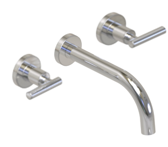 GRIFERÍA LAVATORIO DE PARED BICOMANDO SUN LEVER CROMO - HIDROMET - 10 AÑOS DE GARANTÍA [04590CRCR]