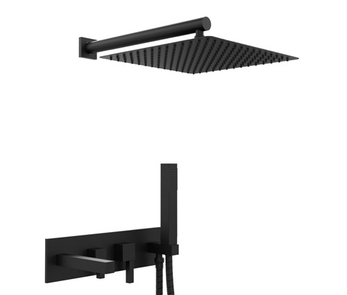 GRIFERÍA DUCHA INTEGRAL MONOCOMANDO ONE BLOCK NEGRO - HIDROMET - 10 AÑOS DE GARANTÍA [3518NEGR]