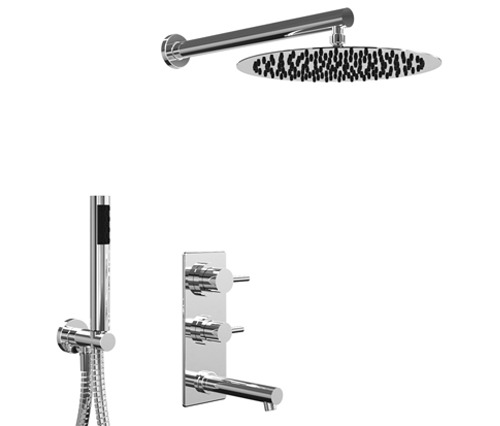 GRIFERÍA DUCHA 3 VIAS MONOCOMANDO CON DUCHADOR ONE CROMO - HIDROMET - 10 AÑOS DE GARANTÍA [03005CRCR]