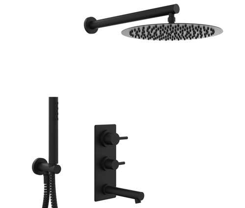 GRIFERÍA DUCHA 3 VIAS MONOCOMANDO CON ESCOCESA Y DUCHADOR ONE CROMO - HIDROMET - 10 AÑOS DE GARANTÍA [3005NEGR]