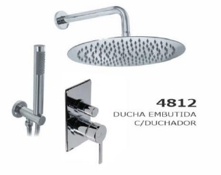 GRIFERÍA DUCHA 2 VIAS MONOCOMANDO CON LLUVIA Y DUCHADOR STORM CROMO - HIDROMET - 10 AÑOS DE GARANTÍA [04812CRCR]
