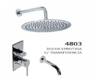 GRIFERÍA DUCHA EMBUTIDA MONOCOMANDO CON TRANSFERENCIA STORM CROMO - HIDROMET - 10 AÑOS DE GARANTÍA [04803CRCR]