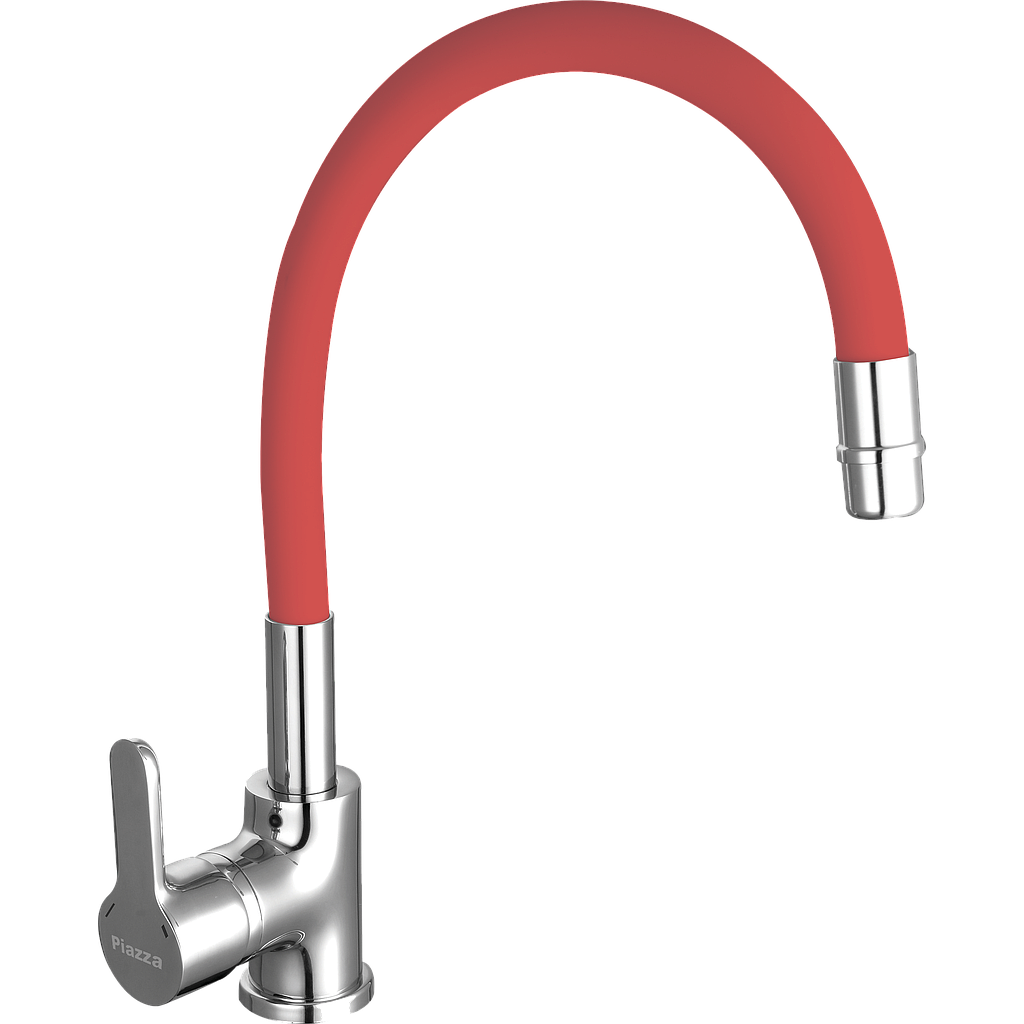 GRIFERÍA MONOCOMANDO EMBLEM COCINA MESADA CON MANGUERA ROJA  PIAZZA [10016RO]