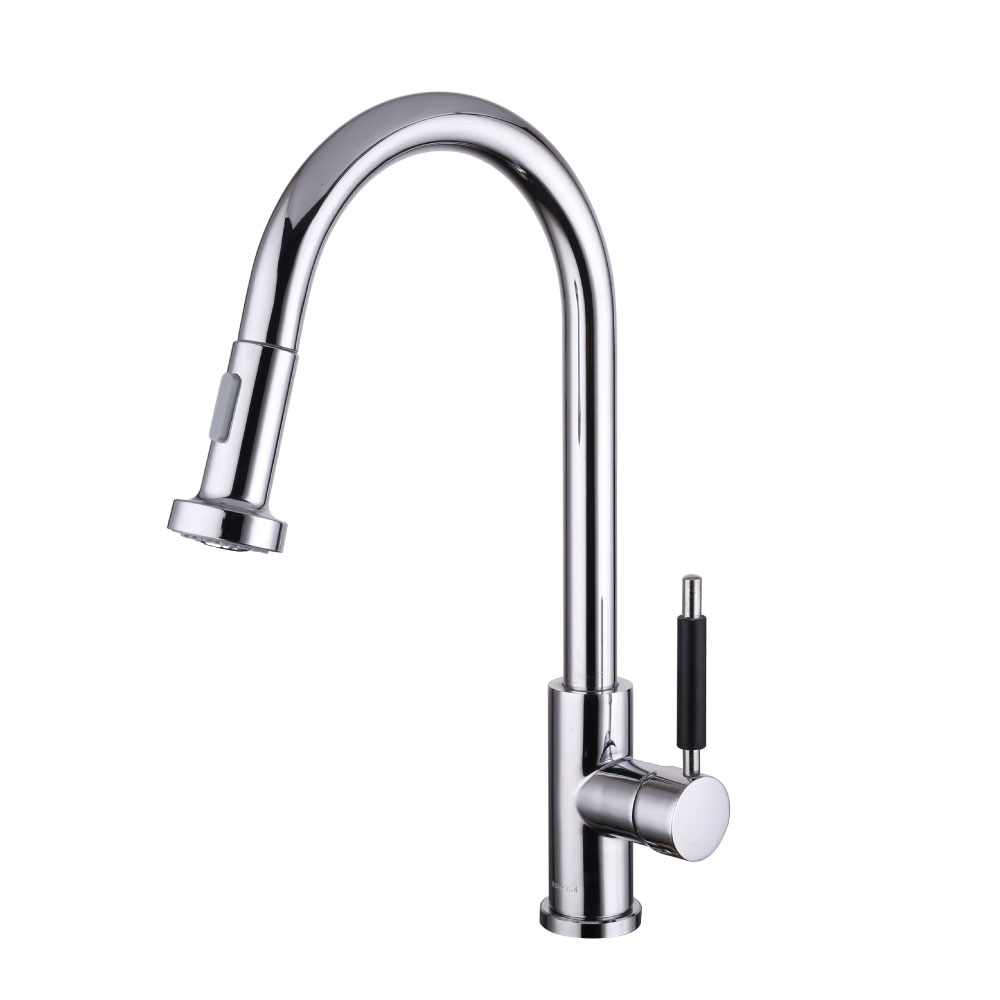 GRIFERÍA MONOCOMANDO GOURMET COCINA MESADA ACERO INOXIDABLE CON ROCIADOR - CROMO  PIAZZA [10300]