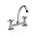 GRIFERÍA BICOMANDO CONVENCIONAL VILLAGE COCINA MESADA DOS LLAVES CROMO PIAZZA [31410]