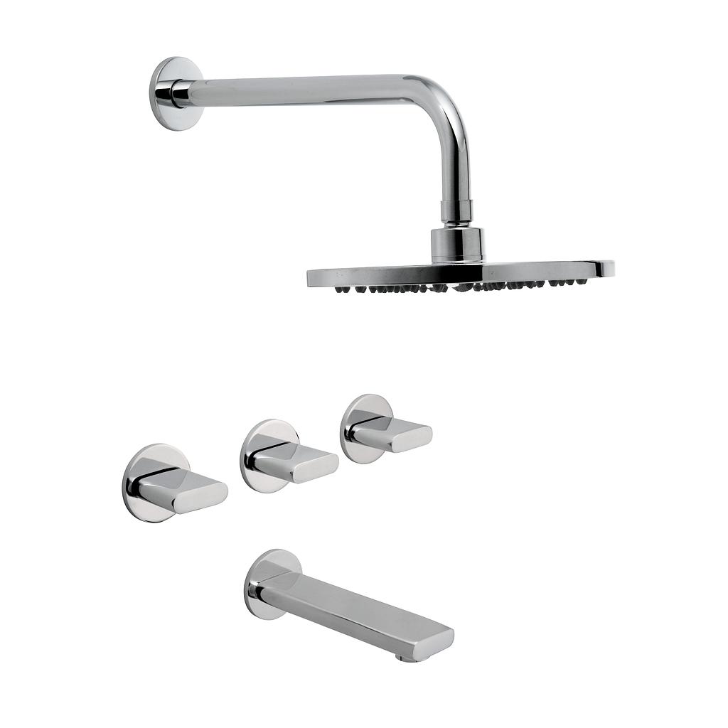 GRIFERÍA BICOMANDO CIERRE CERAMICO ICON BAÑERA CON TRANSFERENCIA CROMO PIAZZA [21306]