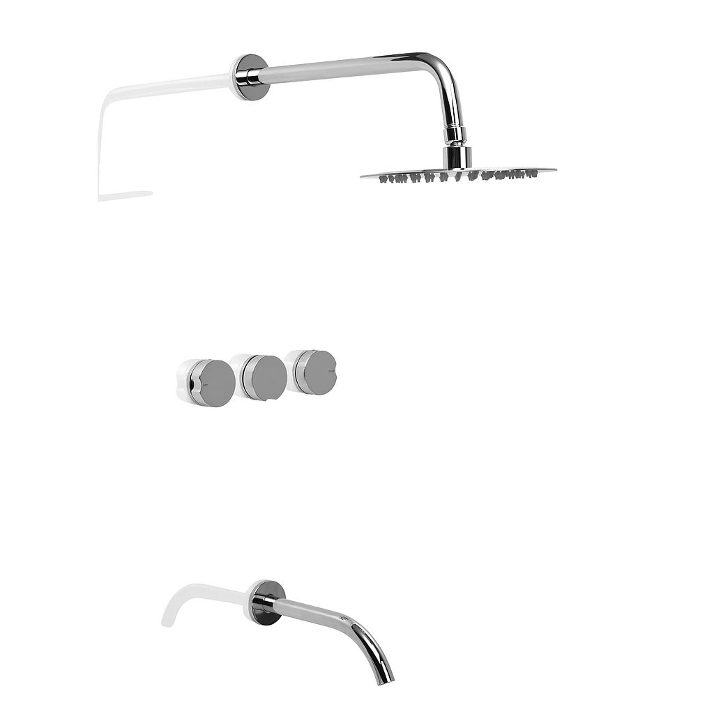 GRIFERÍA BICOMANDO CIERRE CERAMICO LOUNGE DUCHA DE EMBUTIR CON TRANSFERENCIA ACABADO STEEL  - DISCONTINUO - PIAZZA [22606ST]