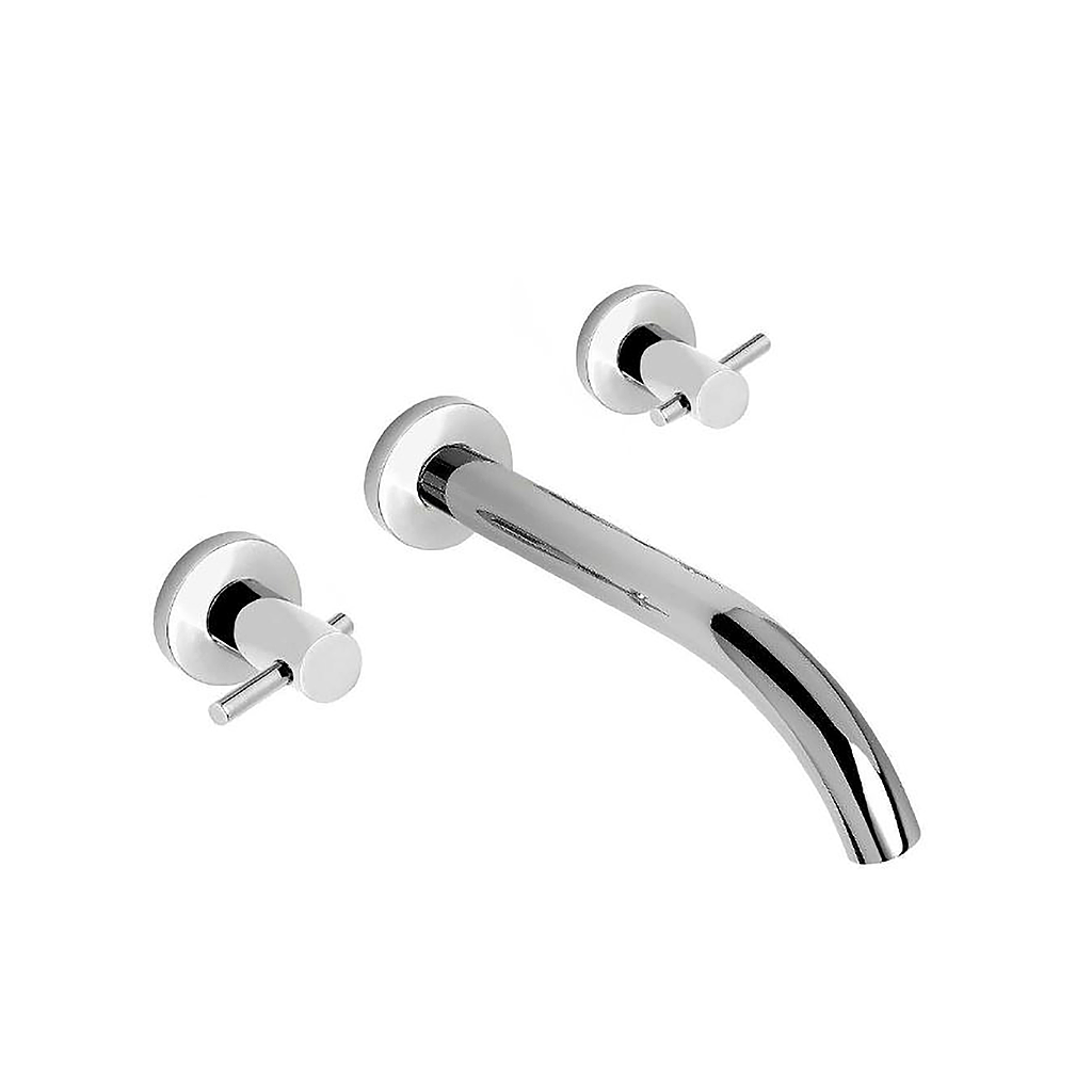 GRIFERÍA BICOMANDO CIERRE CERAMICO VECCTRA LAVATORIO PARED CROMO PIAZZA [22703]