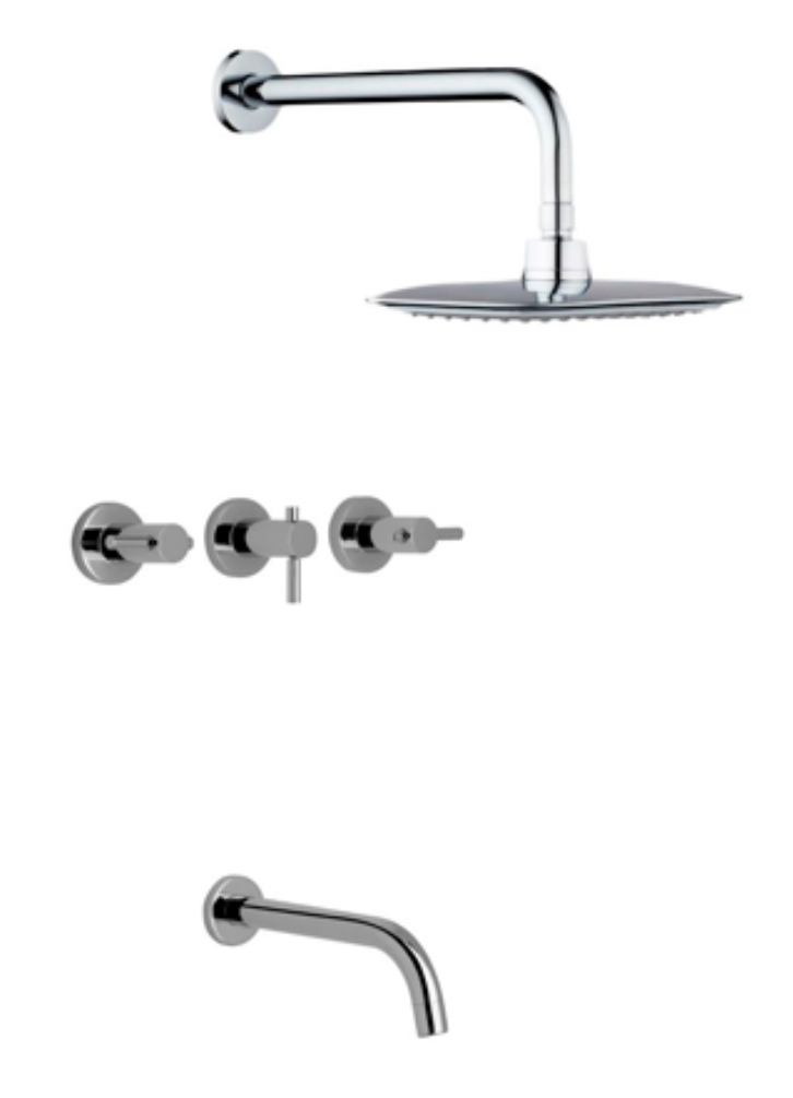 GRIFERÍA BICOMANDO CIERRE CERAMICO VECTRA DUCHA EMBUTIR CON TRANSFERENCIA CROMO PIAZZA [22706]