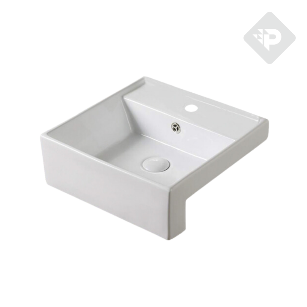 BACHA DE PORCELANA DE EMPOTRAR 410x410x150 mm - 1 AGUJERO PIAZZA [A173C]