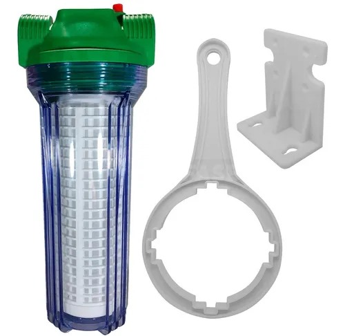FILTRO 10" VERDE POLIPROPILENO - CON CARTUCHO MALLA PLASTICA - HIDROQUIL - PARA CAÑERIA - PARA SEDIMENTO