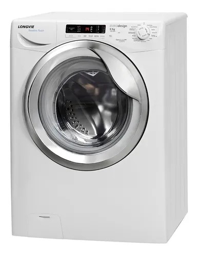 LAVASECARROPAS PREMIUM - 8KG - 120 RPM  BLANCO/CROMO - LONGVIE [LS18012C]