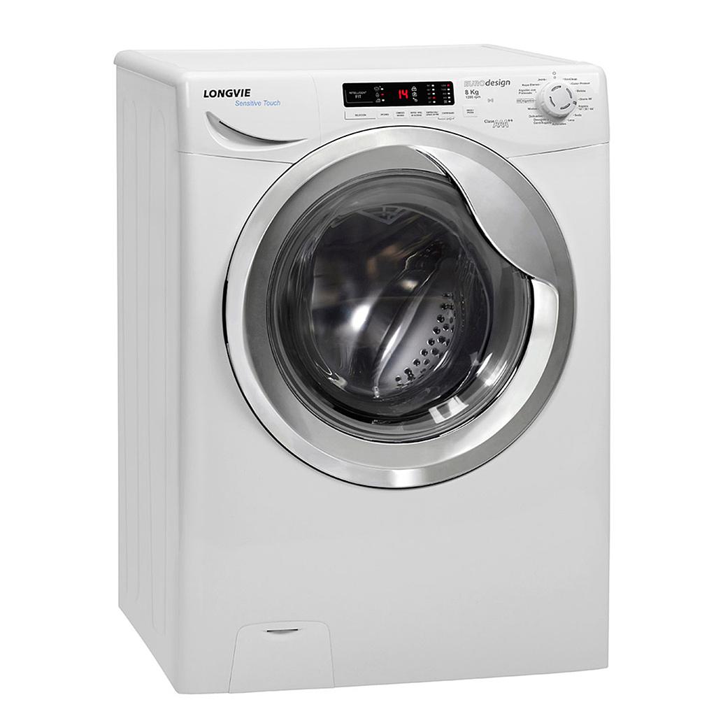 LAVARROPAS PREMIUM - 8KG - 1.200 RPM CARGA FRONTAL CARGA FRONTAL  BLANCO/CROMO - LONGVIE [L18012C]
