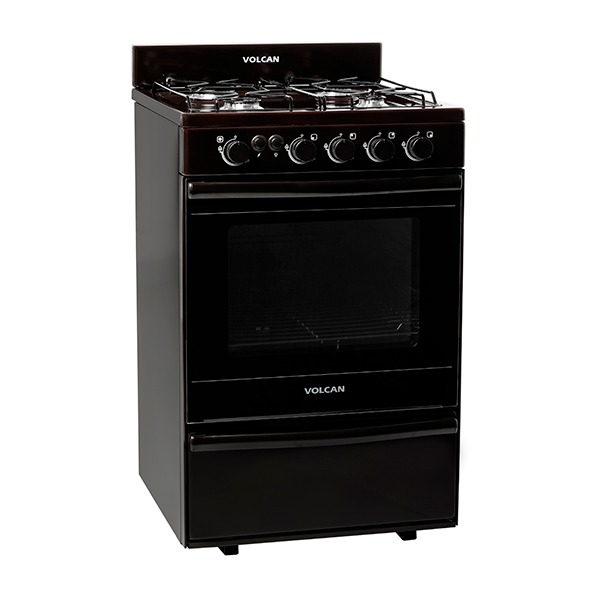 COCINAS 4 HORNALLAS MULTIGAS -55cm x 60cm - con luz y encendido electronico - ENLOZADA MARRON - VOLCAN [87653V]