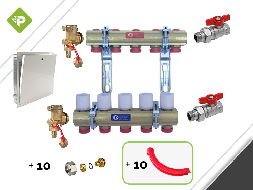 PACK COLECTOR COMPLETO 5 CIRCUITOS - GIACOMINI - CON GABINETE Y CURVATUBO ECONOMICO