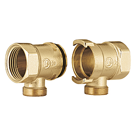 PAR DE ELEMENTOS EXTREMOS DE COLECTOR MODULAR A BAYONETA 1”X16XDN25 COD: R580TY005 GIACOMINI - LNA