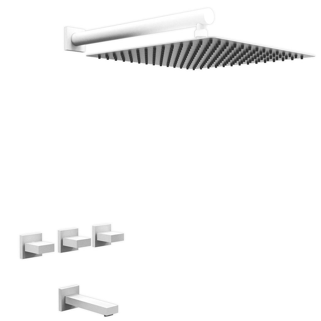 GRIFERÍA DUCHA BICOMANDO CON TRANSFERENCIA BLOCK UP BLANCO - HIDROMET - 10 AÑOS DE GARANTÍA [34003BLBL]