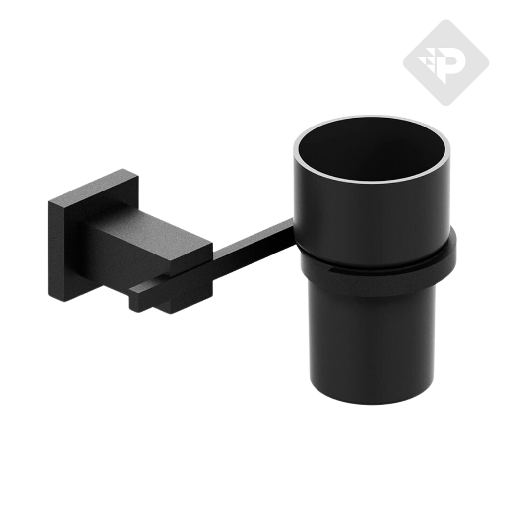 ACCESORIO PORTA CEPILLO GEOMETRY NEGRO -  HIDROMET [2811NEGR]