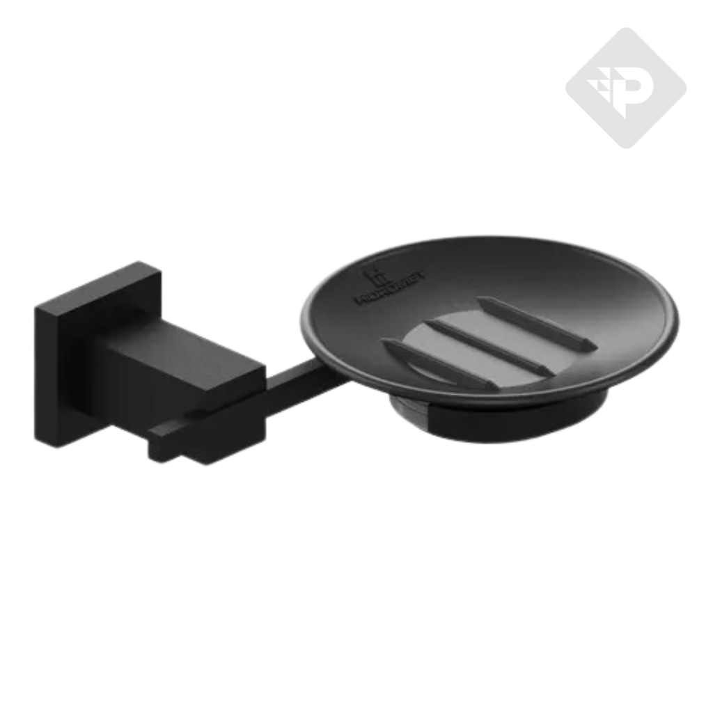 ACCESORIO JABONERA GEOMETRY NEGRO -  HIDROMET [2821NEGR] DISCONTINUO