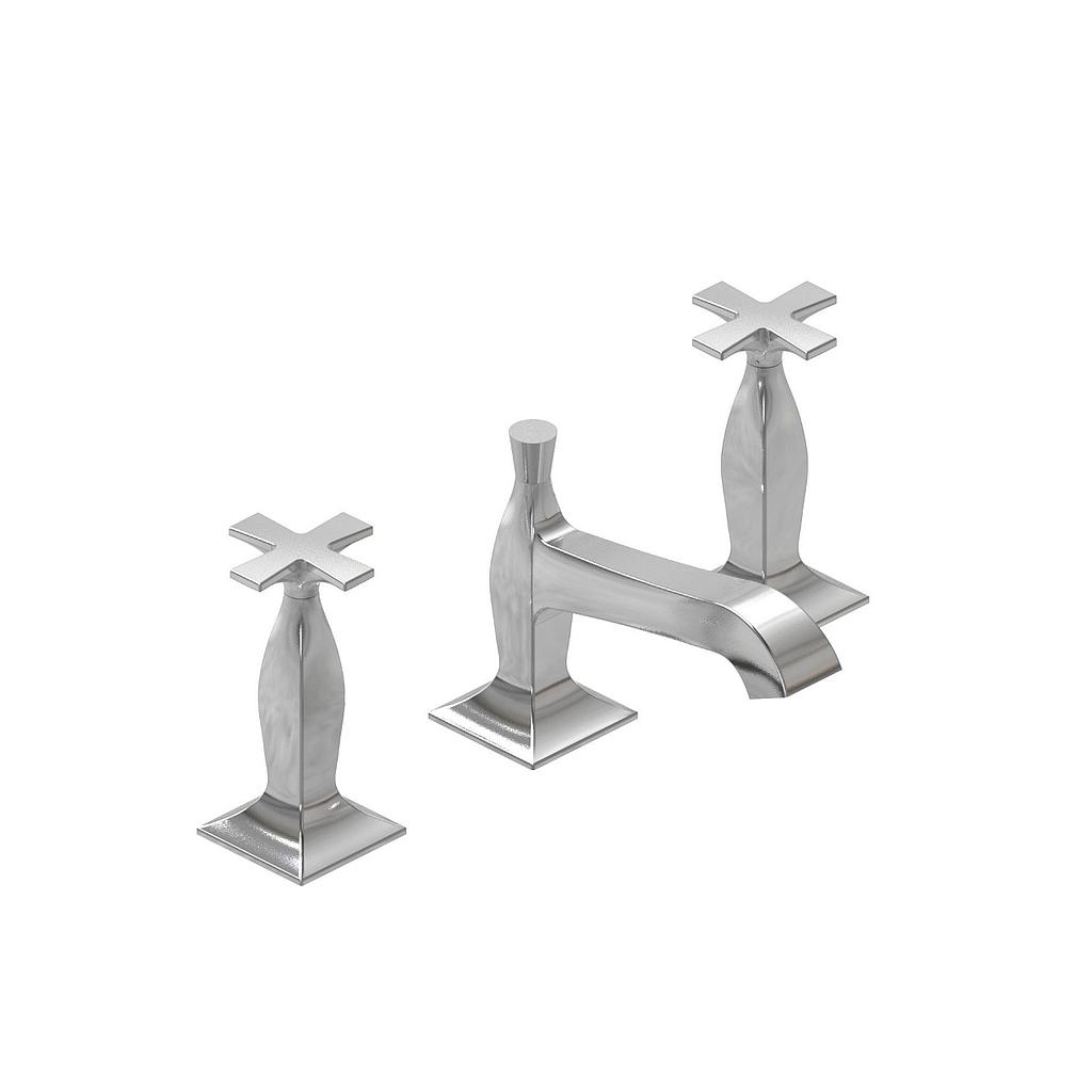 [26338] GRIFERÍA LAVATORIO BICOMANDO NEW CASTLE ETS CRUZ BLANCO - HIDROMET - 10 AÑOS DE GARANTÍA [51001BLBL]