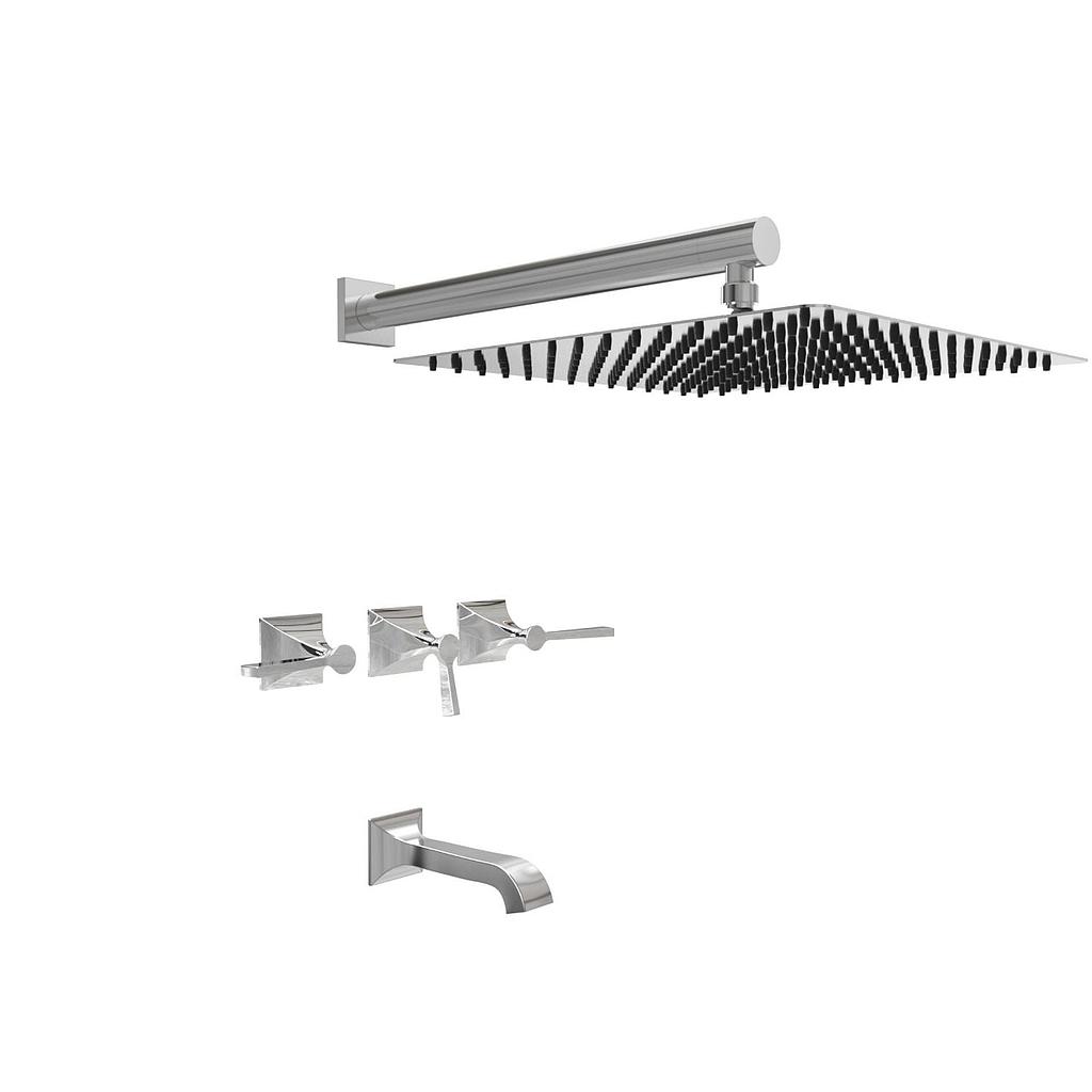 [26351] GRIFERÍA DUCHA BICOMANDO CON TRANSFERENCIA NEW CASTLE ETS LEVER BLANCO - HIDROMET - 10 AÑOS DE GARANTÍA [51008BLBL]