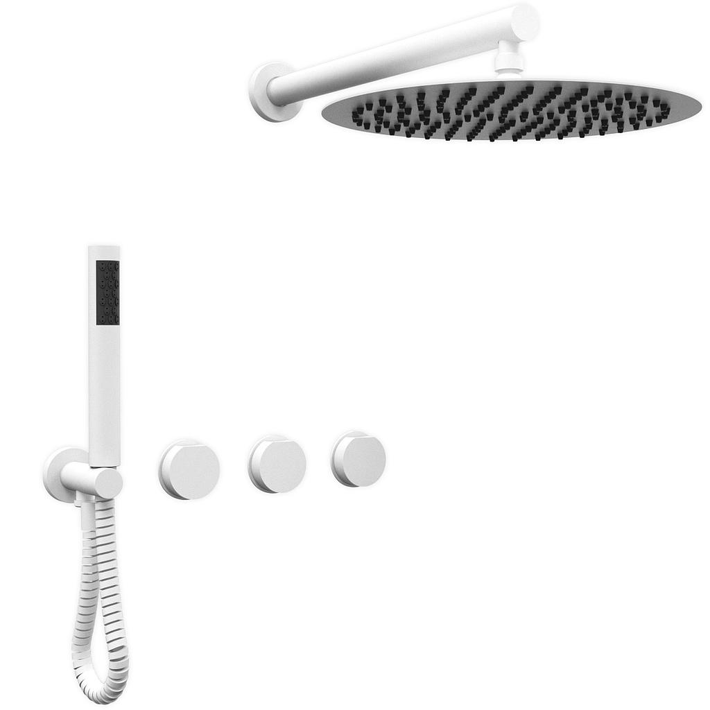 [26421] GRIFERÍA DUCHA 2 VIAS BICOMANDO CON TRANSFERENCIA Y DUCHADOR LUXURY BLANCO - HIDROMET - 10 AÑOS DE GARANTÍA [15053BLBL]