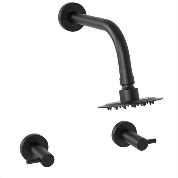 [26458] GRIFERÍA DUCHA BICOMANDO SIN TRANSFERENCIA JET NEGRO - HIDROMET - 10 AÑOS DE GARANTÍA [03704NEGR]