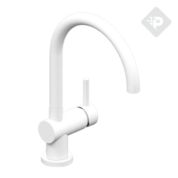 [26569] GRIFERÍA COCINA MONOCOMANDO JOCKEY PICO CURVO BLANCO - HIDROMET - 10 AÑOS DE GARANTÍA [6380BLBL]
