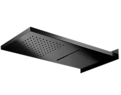 [26752] GRIFERÍA DUCHA DE PARED CON LAMA RECTANGULAR NEGRO - HIDROMET - 10 AÑOS DE GARANTÍA [1914NEGR]