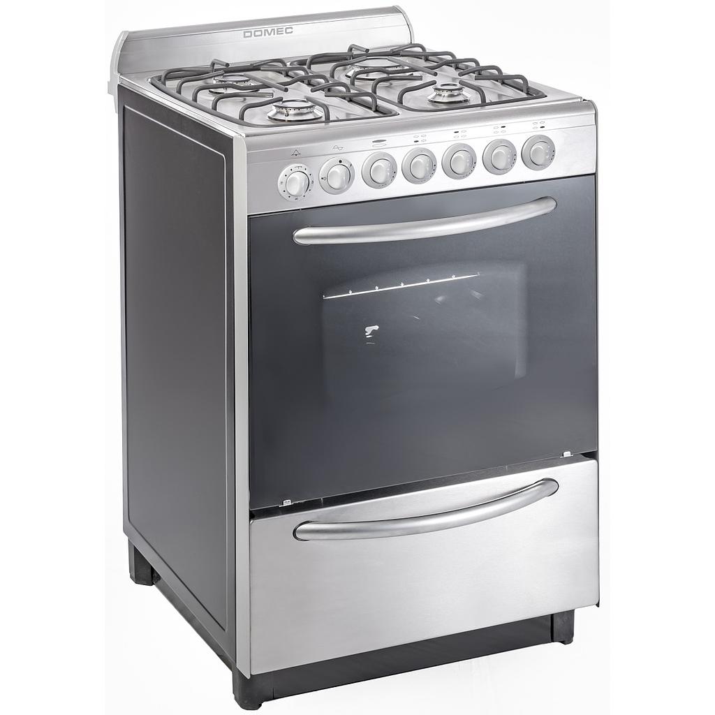 [26852] COCINA MULTIGAS CXULEV 4 HORNALLAS ACERO INOXIDABLE - DOMEC [61067]