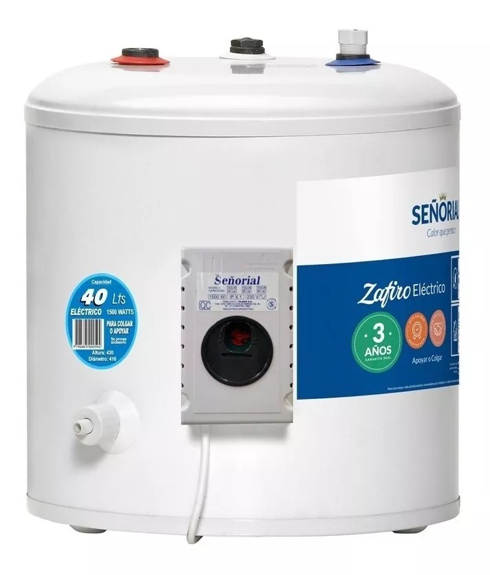 [27450] TERMOTANQUE ELÉCTRICO ZAFIRO 40l 230v PARA COLGAR CONEXIÓN SUPERIOR - SEÑORIAL [TESZ-40]