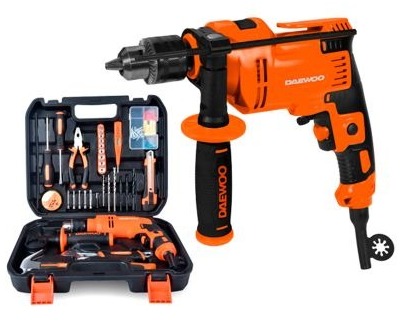 [27618] KIT TALADRO DE IMPACTO 550W 13MM - 34 ACCESORIOS Y MALETIN - DAEWOO [DAID550K]