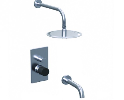 [27839] DUCHA EMBUTIDA MONOCOMANDO CON TRANSFERENCIA TEXTURE CROMO NEGRO - HIDROMET - 10 AÑOS DE GARANTÍA [9803CRNE]