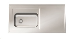 [28468] MESADA CON PILETA Z52 180CM- SOPAPA CESTILLO - ACERO 304  - JOHNSON [Mesada 180 con]