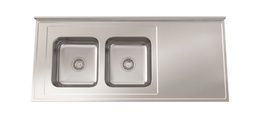 [28472] MESADA CON PILETA C37 180CM- SOPAPA CESTILLO ACERO - JOHNSON [Mesada 180 con]