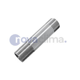 [6654] NIPLE ACERO INOXIDABLE DE 1/2" X 80 MM DE LARGO CON ROSCA 12MM - NOVA CLIMA