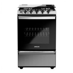 [31871] COCINA MULTIGAS 4 HORNALLAS 56CM - CAPELO DE VIDRIO - 2 QUEMADORES GRANDES Y 2 MEDIANOS - PARRILLA FUNDICIÓN - ACERO INOXIDABLE - DREAN [CD5614AI0]