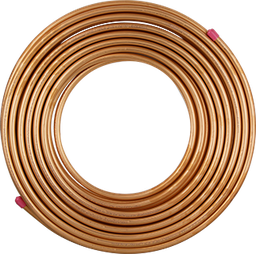 [537] CAÑO DE COBRE FLEXIBLE Ø 1/4" - 0.8MM - ROLLO 15MTS - BRASIL - PRECIO POR MT