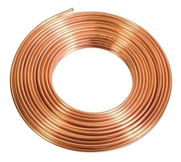 [23034] CAÑO DE COBRE FLEXIBLE Ø 1/4" - 0.8MM - ROLLO 45MTS - BRASIL - PRECIO POR MT