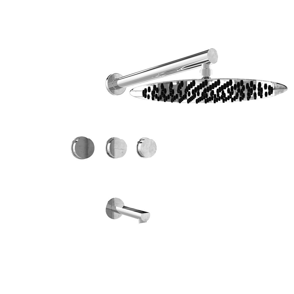 [23687] GRIFERÍA DUCHA BICOMANDO CON TRANSFERENCIA LUXURY CROMO - HIDROMET - 10 AÑOS DE GARANTÍA [15008CRCR]