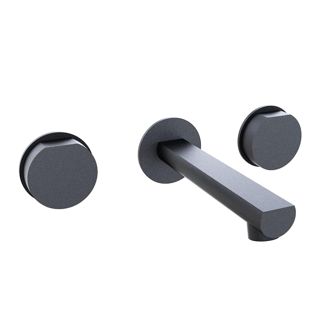 [23698] GRIFERÍA LAVATORIO DE PARED BICOMANDO LUXURY NEGRO - HIDROMET - 10 AÑOS DE GARANTÍA [15090NEGR]