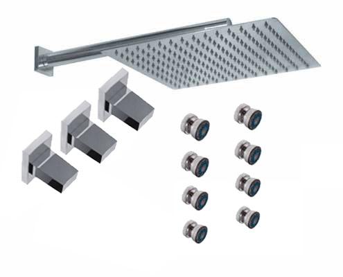 [23717] GRIFERÍA DUCHA 2 VIAS BICOMANDO CON TRANSFERENCIA Y ESCOCESA BLOCK UP CROMO - HIDROMET - 10 AÑOS DE GARANTÍA [34057CRCR]