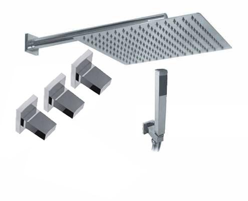 [23718] GRIFERÍA DUCHA 2 VIAS BICOMANDO CON TRANSFERENCIA Y DUCHADOR BLOCK UP CROMO - HIDROMET - 10 AÑOS DE GARANTÍA [34063CRCR]