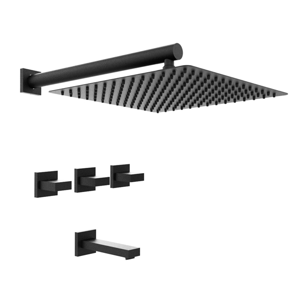 [23723] GRIFERÍA DUCHA BICOMANDO CON TRANSFERENCIA BLOCK UP NEGRO - HIDROMET - 10 AÑOS DE GARANTÍA [34003NEGR]