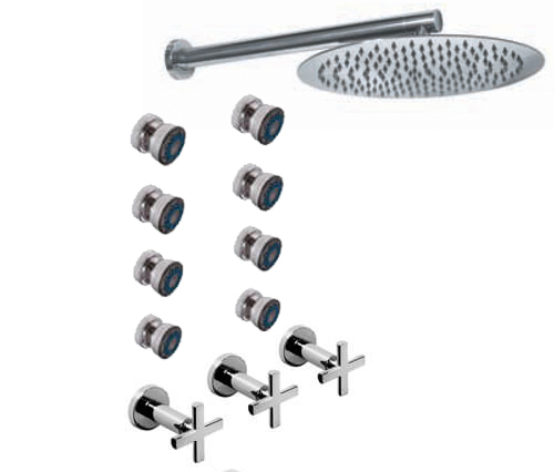 [23819] GRIFERÍA DUCHA 2 VIAS BICOMANDO CON TRANSFERENCIA ESCOCESA FLAT CRUZ CROMO - HIDROMET - 10 AÑOS DE GARANTÍA [84157CRCR]