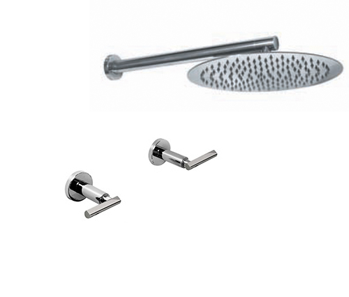 [23824] GRIFERÍA DUCHA BICOMANDO SIN TRANSFERENCIA FLAT LEVER CROMO - HIDROMET - 10 AÑOS DE GARANTÍA [84109CRCR]