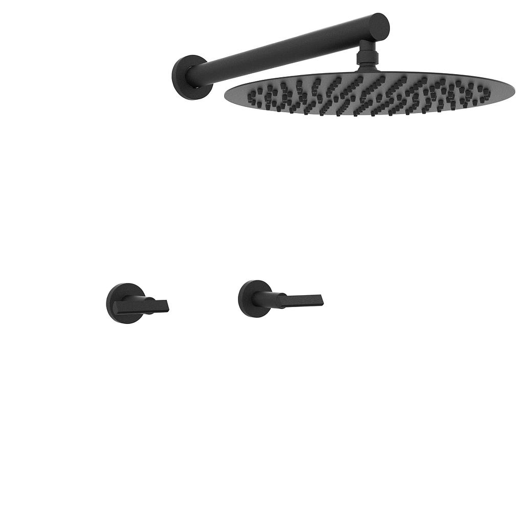 [23842] GRIFERÍA DUCHA BICOMANDO SIN TRANSFERENCIA FLAT LEVER NEGRO - HIDROMET - 10 AÑOS DE GARANTÍA [84109NEGR]