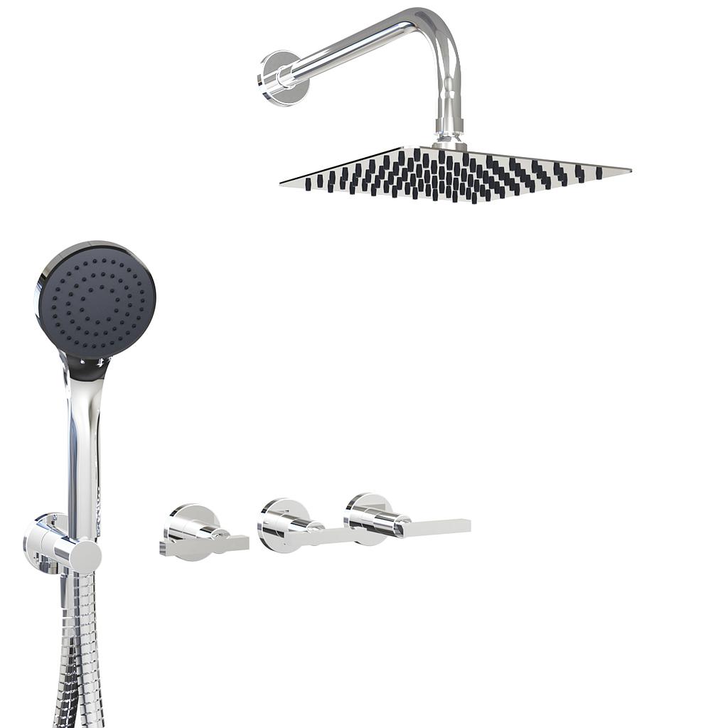 [23902] GRIFERÍA DUCHA 2 VIAS BICOMANDO CON TRANSFERENCIA Y DUCHADOR LOOK LEVER CROMO - HIDROMET - 10 AÑOS DE GARANTÍA [31153CRCR]
